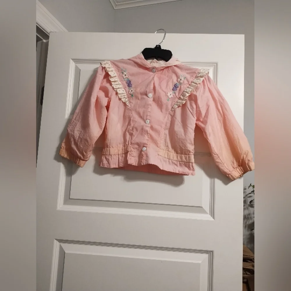 Pink Kids Jacket with Ruffle Details - Picture 1 of 10